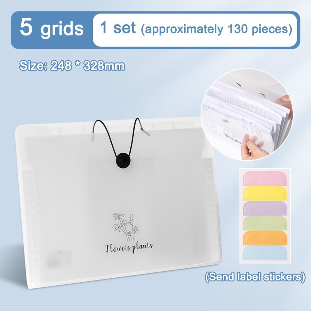New 5/8/12 Grids A4 Document Bag Multi-Layer Waterproof File Folder Test Paper Storage Large Capacity Expanding Folder Students
