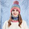 2025 Winter Beanie Hat and Scarf Set for Women - 2pc Acrylic Knit Fabric, Solid Color with Plush Lining, Ear Warmer Design, Hand Wash