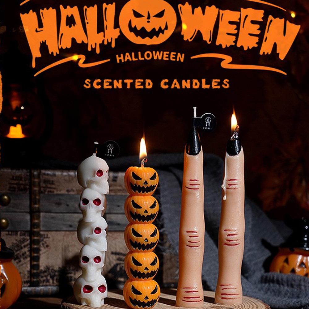 3PCS/1PC Halloween Aromatherapy Handmade Soy Wax Candles Creative Styling Essential for Setting the Atmosphere during Halloween