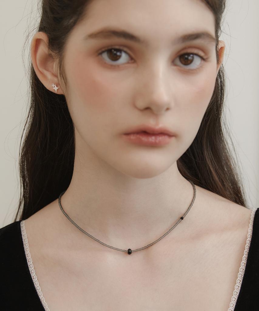 Tatiana (Silver 925) Gray Scale Bead Necklace Nz2447