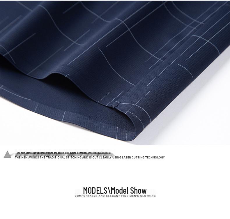 2023 Men's Long Sleeve Stretch Plaid Shirt - Wrinkle-Resistant, Non-Iron, Business Casual Striped Design