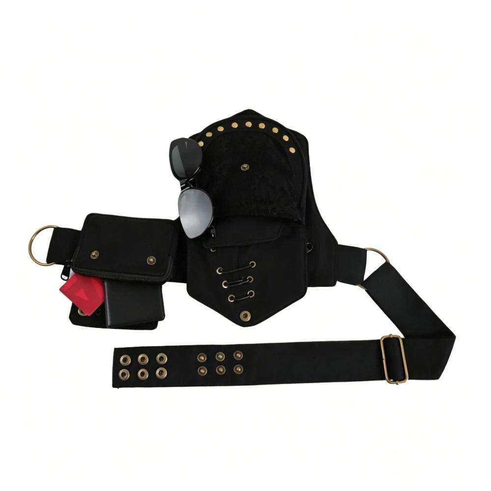 Multi-functional Punk Style Belt Waist Packs Adjustable Strap Fanny Pack Urban Commute