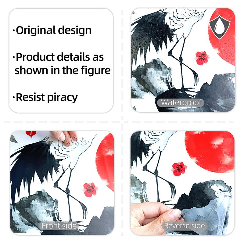Chinese Style Ink Painting Wall Sticker Bedroom Living Room Wall Sticker Home Decor Self-Adhesive Wallpaper Art Murals