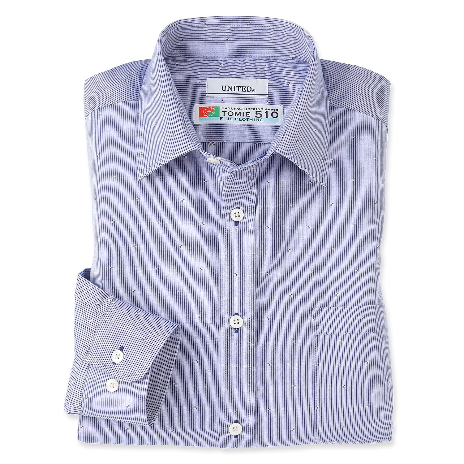 

made in Tomie blue [UNITED] Long-sleeved shirt, Japan, Kobo, men s (L, hairline)