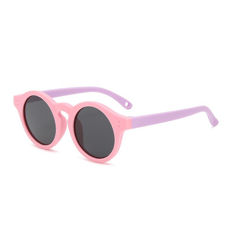 Latest Children's Silicone Sunglasses For Boy And Children's Round Frames Sunshade Children's Sunglasses 23062