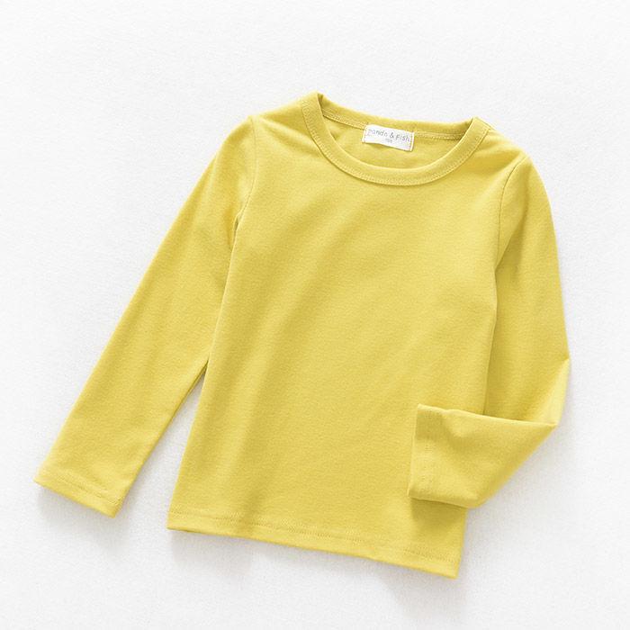 Dětské elastické bavlněné tričko s dlouhým rukávem - Bonbónová barva podzimní oblečení