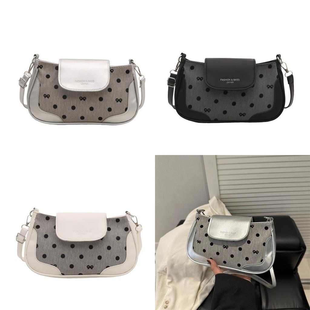 Pu Dot Pattern Crossbody Bag With Zipper Closure And Mobile Pocket For Daily Use