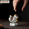 Little Zebra Rotating Tea Pet Creative Tea Spirit Tea Figurine Play Toys Tea Statue Ornaments Can Be Raised Supplies Gift Craft