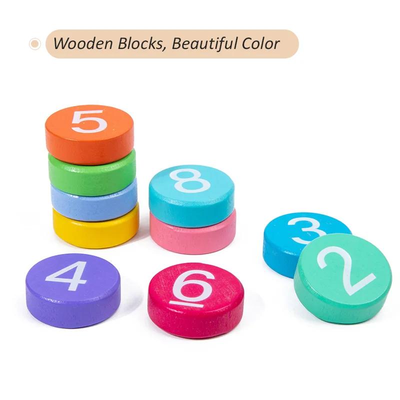 Montessori Educational Toys Children Wooden Math Toy Digital Operation Cards Block Game Teaching Aids for Kids Early Learning