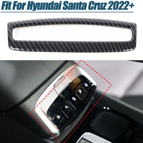 Carbon Fiber Center Armrest Button Cover For 22+ Hyundai Santa Cruz Accessories