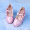 Girls' Soft-Soled Leather Shoes New Spring and Autumn Princess Dress Children's White Performance High Heels Little Girls' Single Shoes for