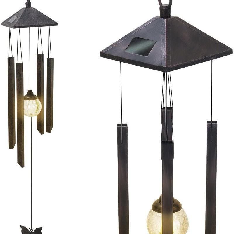 Solar Garden Wind Chime Light With Led Illumination For Lawn Decor