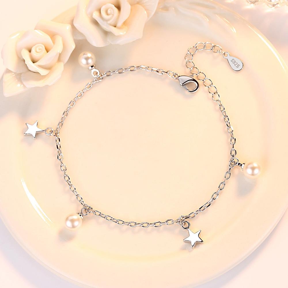 Rural Ethnic Style Silver Plated Bracelet for Female Couples Bracelet Jewelry Simple Gift Headpiece