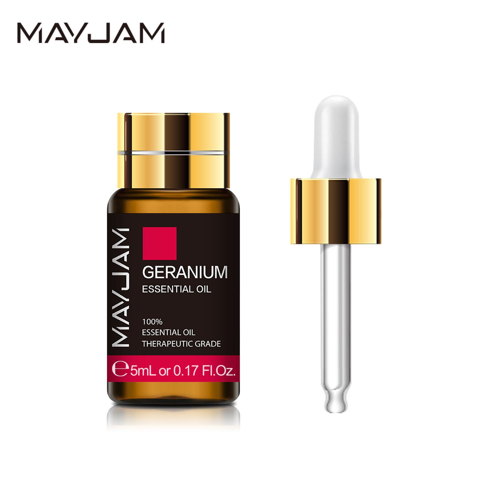 

MAYJAM 5 мл Чиста ефірна олія з крапельницею Лаванда Розмарин Бергамот Лимон Олії для догляду за шкірою Освіжувач повітря Мило Свічка Виготовлення парфумів своїми руками Geranium