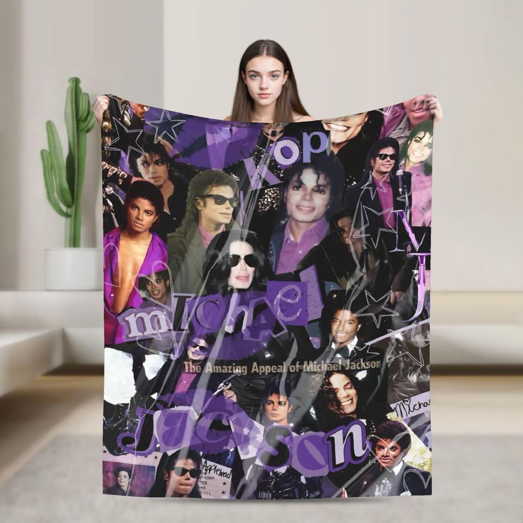 MJ King Of Pop Michael J-jackson Super Soft Blanket Plush Bedding Throws Funny Couch Chair Flannel Bedspread Sofa Bed Cover