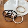 Korean Earth Tone Rubber Band Hair Ties for Women – Brown Twill, High-End Feel, Plain Color Hair Accessories.