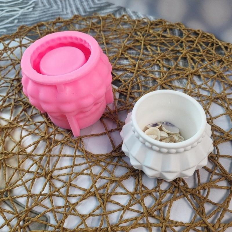 Flexible Silicone Mold Crafting Moulds Geometric Candle Holder Molds Modern Candle Cup Molds Silicone Texture for Craft