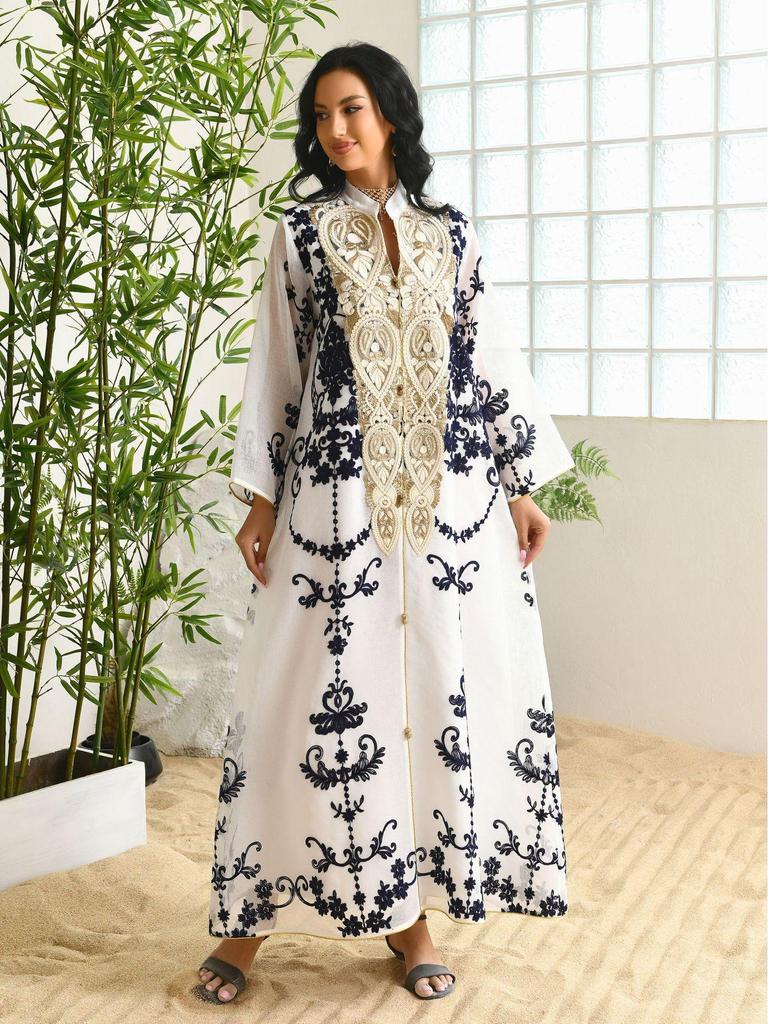 European & American Style Women's Arabian Evening Dress - Dubai Fashion Robe
