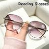 Lunettes de lecture dégradées unisexes pour femmes, anti-rayons bleus, presbytie, monture en PC, hypermétropie, sans cadre