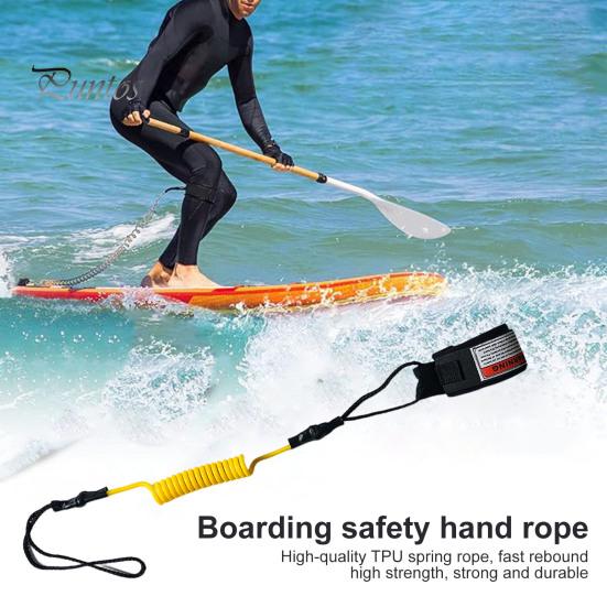 Coiled SUP Spring Strap TPU Surfboard Leash Adjustable Wrist Stand-Up Paddle Board Leg Rope Shortboard Longboard Safety Long-lasting