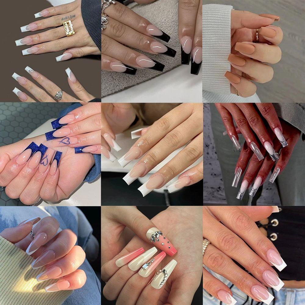 

French False Nails Full Cover Nail Tips Fashion Press on Nails DIY