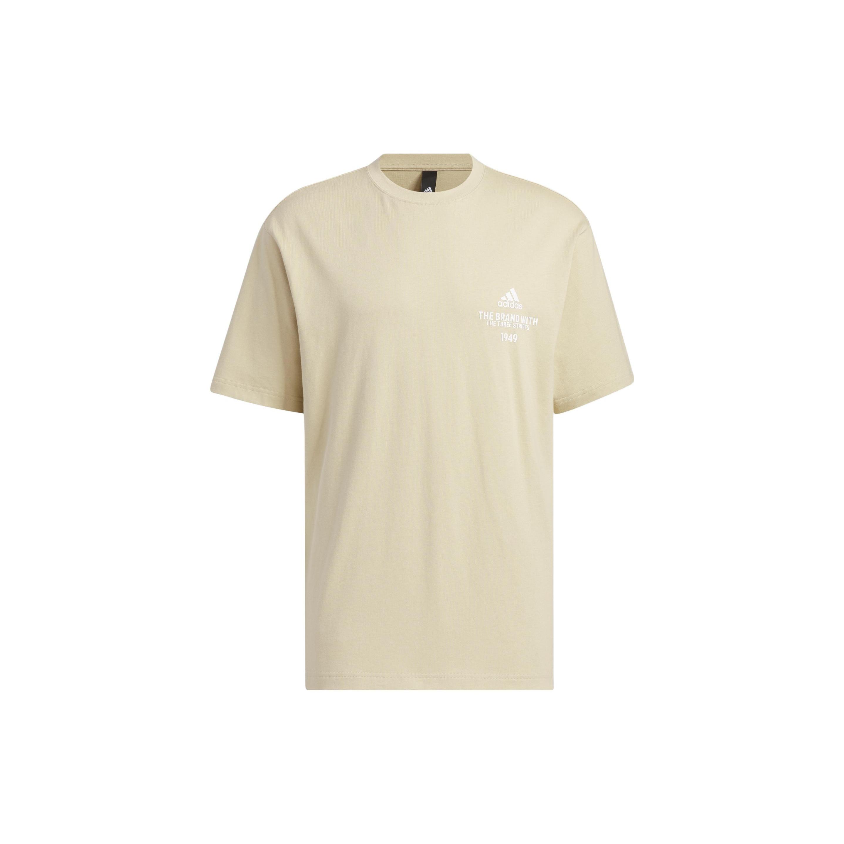 adidas Verbiage Tee Beige White Men s IP3924 L