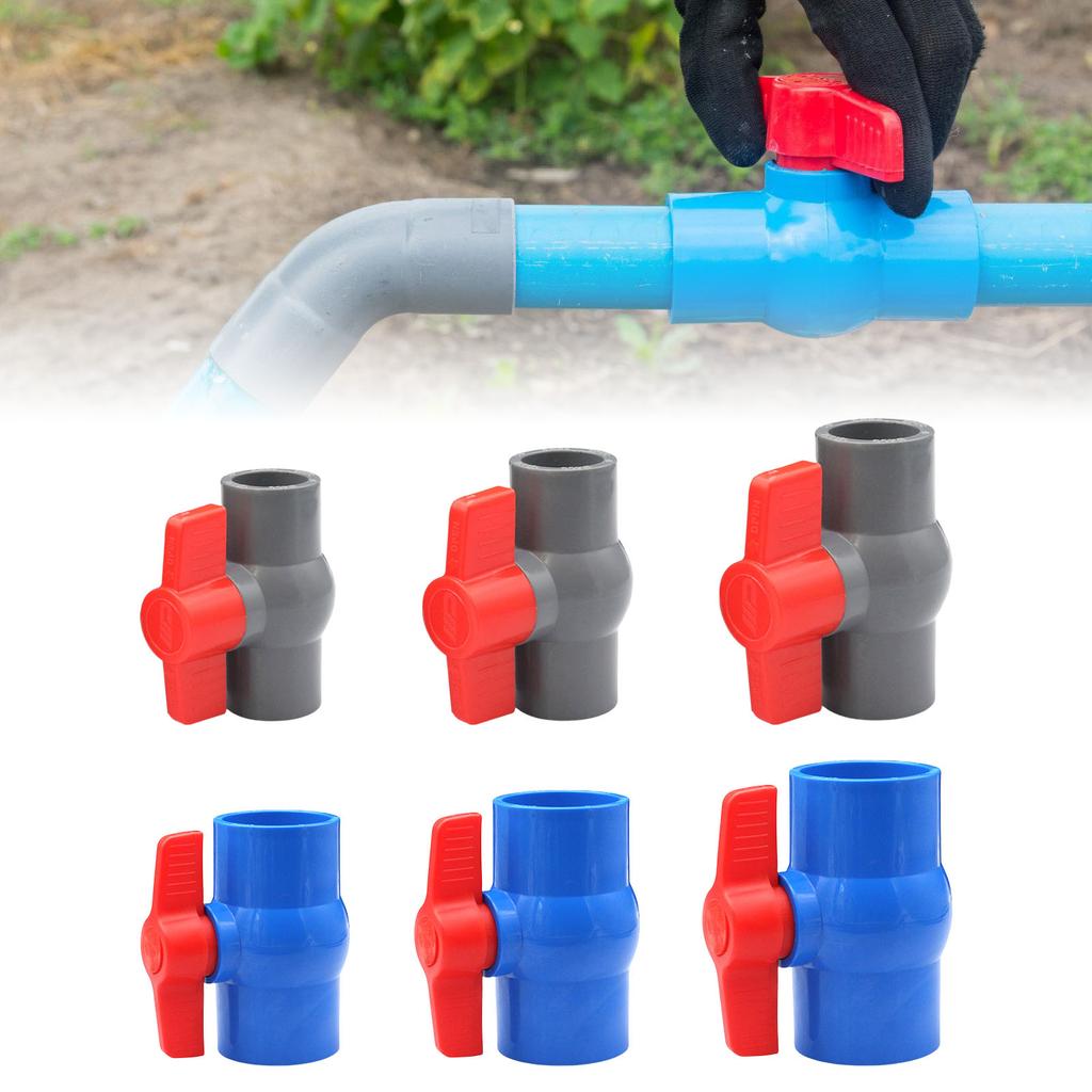 Manual PVC Ball Valve Right Turn Operate Two Way Plumbing Fixtures Corrosions Resistant Valves for Industrial & Home Use