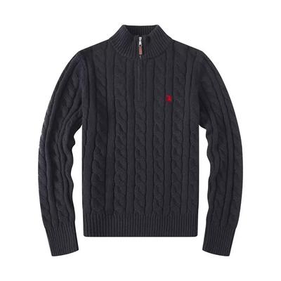 GLYDE Classic High Zip Knitted Sweater Youth Trend Long Sleeve for Autumn Daily Wear