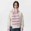 Korean Version of Rainbow Wool Blended Knitted Scarf Women's Autumn and Winter Color Matching Striped Warm Scarf Soft Waxy Wool Shawl