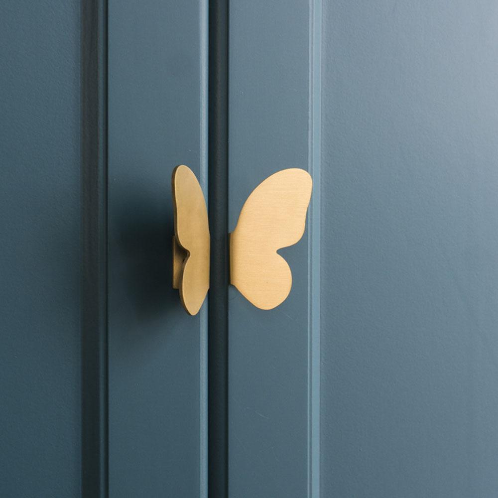 Wardrobe Gold Color Cabinet Pulls Pull Handle Butterfly Door Knob Furniture Hardware Drawer Handles
