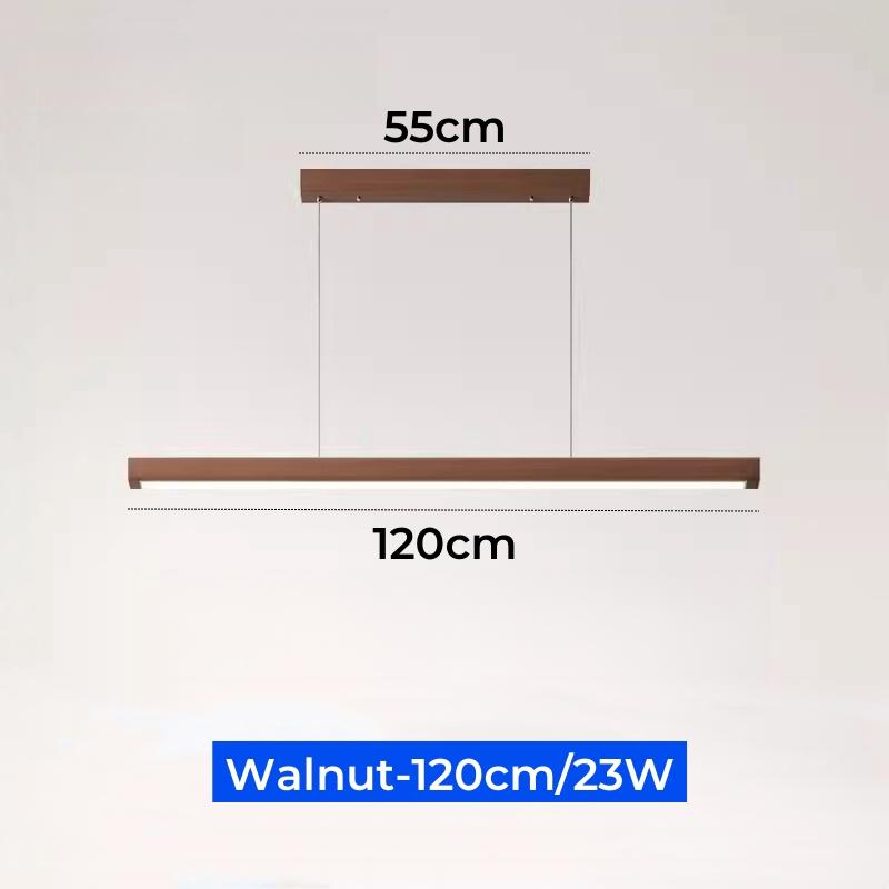 Nordic Wooden LED Pendant Lamp Simple Dimmable Ceiling Chandelier Dining Room Kitchen Table Long Strip Hanging Lighting  Fixture
