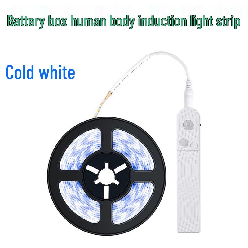 Battery-Powered Flexible LED Strip Lights with Motion Sensor, Dimmable 2835 LEDs.