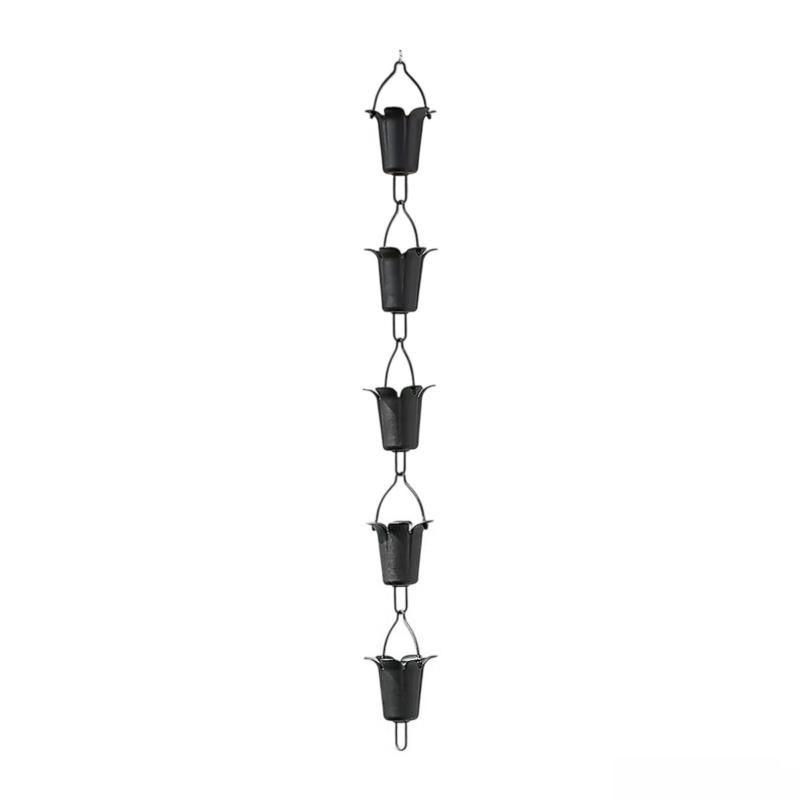 100cm Gutters Rain Chain Replacement Downspouts Decorative Cups Display Pouring Cups Outdoor Rainwater Catcher Chains