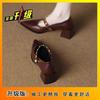 Pointed French Beautiful Fashion Thick Heel Single Shoes 2025 Spring New Women's Versatile Mary Women's Shoes Temperament Single Shoes