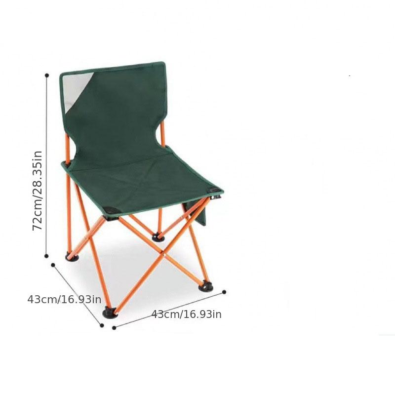 1Pc Camping Chair Outdoor Folding Chair, Light Portable Pony, Art Student Backrest Bench