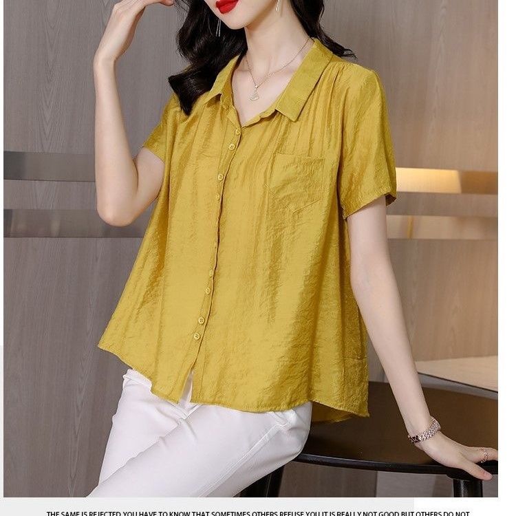 Cotton and Linen Shirt Women's Top Summer Fashion Temperament Short Sleeved Women's Cotton Shirt