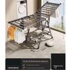 Danie 3-Tier Foldable Mobile Drying Rack with Shoe Shelf