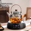 Yi Hu Tea Glass Teapot Large Capacity Heat-Resistant Tea Brewing Pot with Tea-Water Separation Handle for Home Use