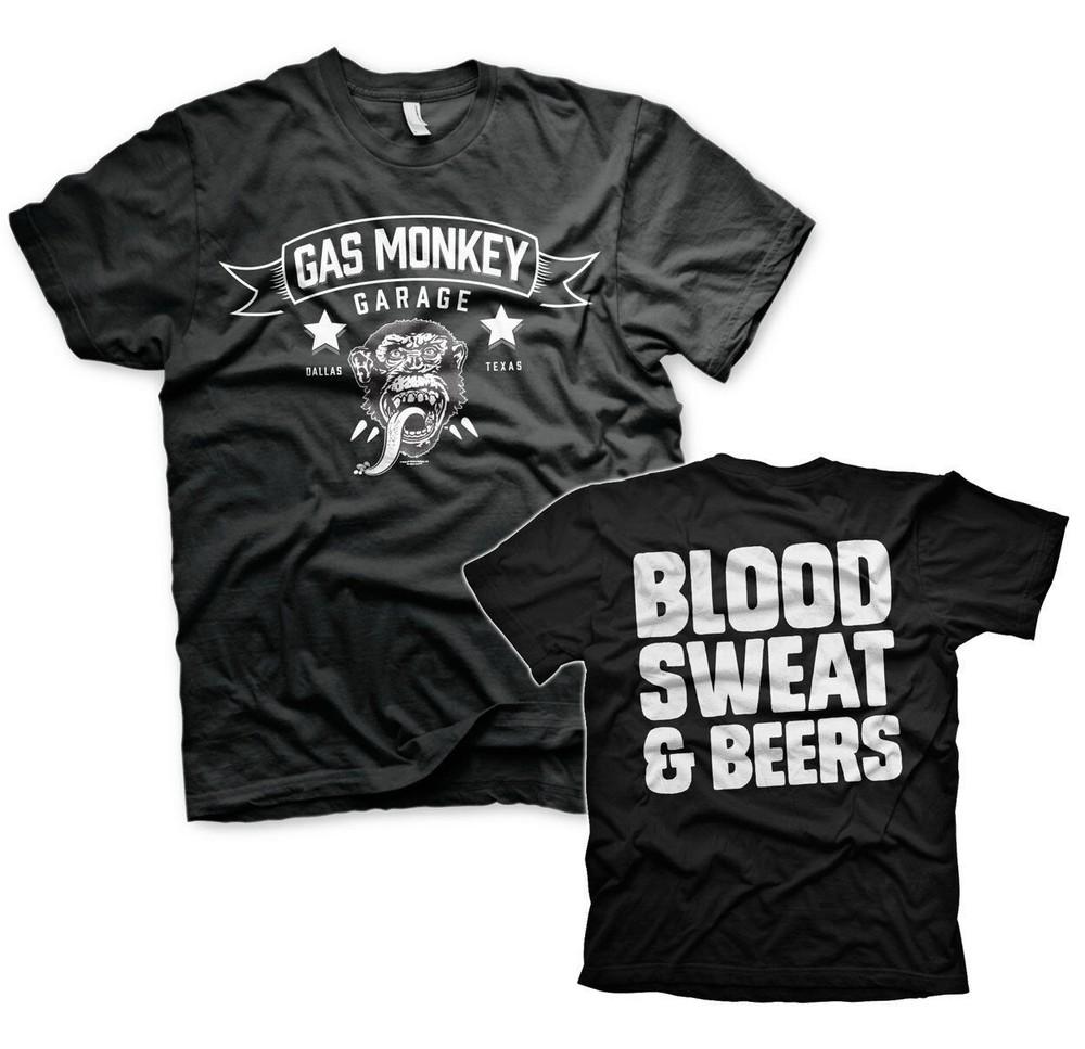 Новая футболка Gas Monkey Garage GMG Inspired Blood Sweat Beers S5XL Унисекс L