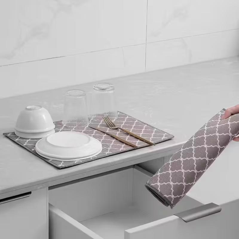 Dish Drying Mat In The Cabinet Drying Mats Microfiber Absorbent Table Placemat Non Slip Heat Resistant Drain Drying Pad