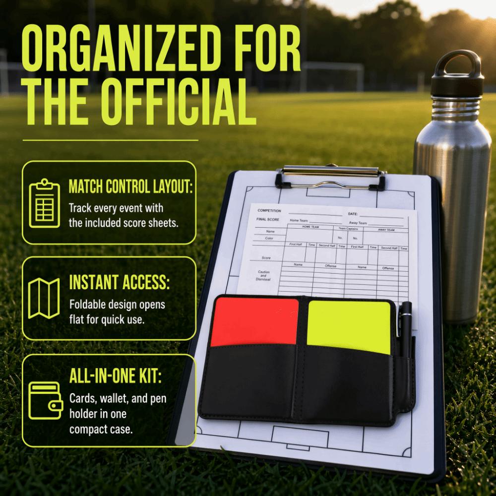 3PCS PVC Soccer Referee Card Set Foldable Record Paper Convenient Protective Cover  Football Matches