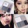 5-Farben Punk Smokey Lidschatten Palette Silbrig Schwarz Matt Schimmer Nude Rosa Lidschatten Langanhaltend Halloween Augen Make-up Kosmetik