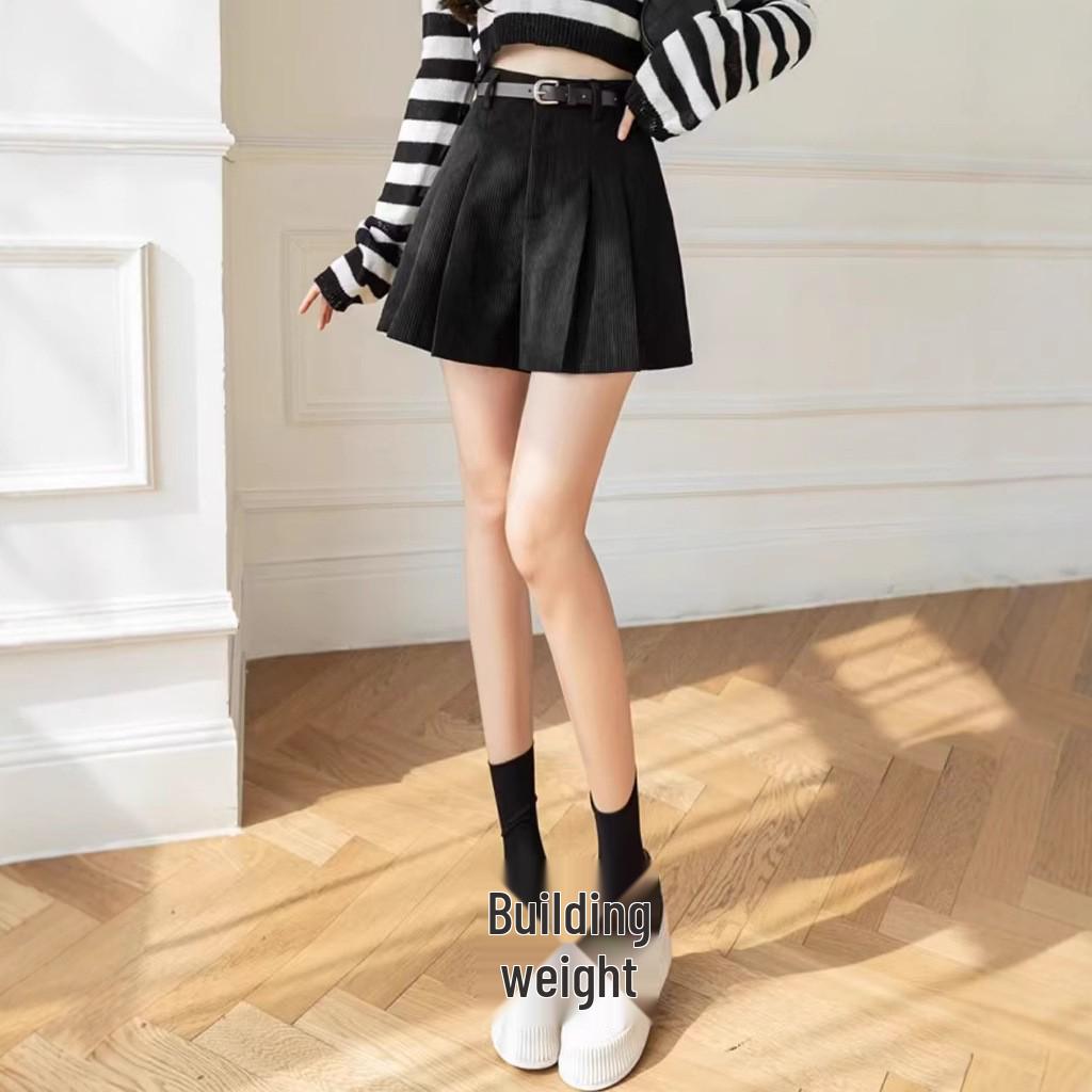 Damen High Waist Khaki Cord Schlaghose mit Falten - Frühling/Herbst 2025