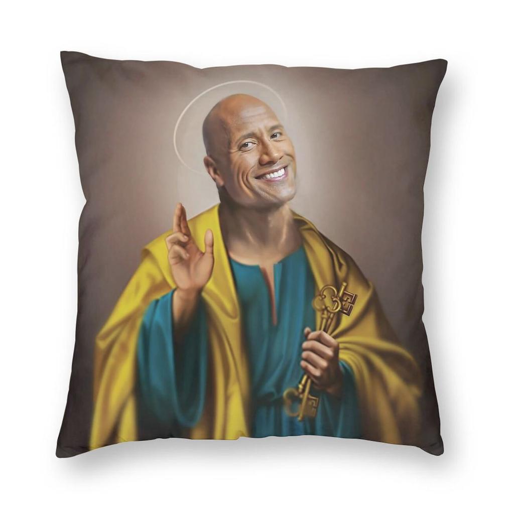 Saint Dwayne Johnson Pillowcase Polyester Linen Velvet Printed Zip Decorative Throw Pillow Case Room Cushion Cover Wholesale