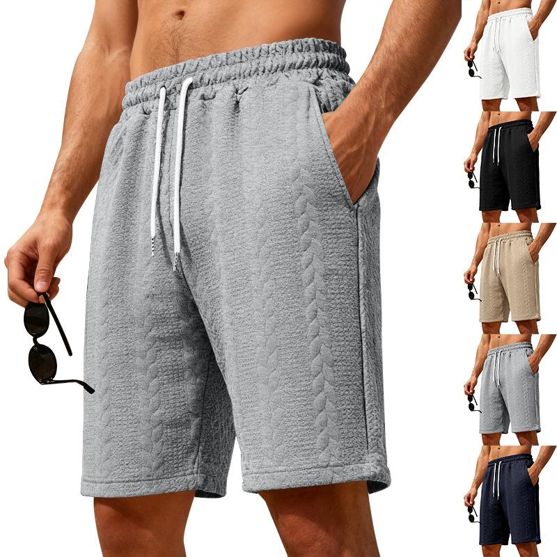 Spring and Summer Men's Simple and Loose Plaid Texture Textured Sporty Casual Shorts for Men