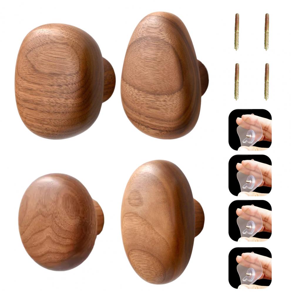 Wooden Hook Organizer High-quality Beech Wood Hook Walnut Hanging Hanger Bathroom Wall Hook for Clothes Coats