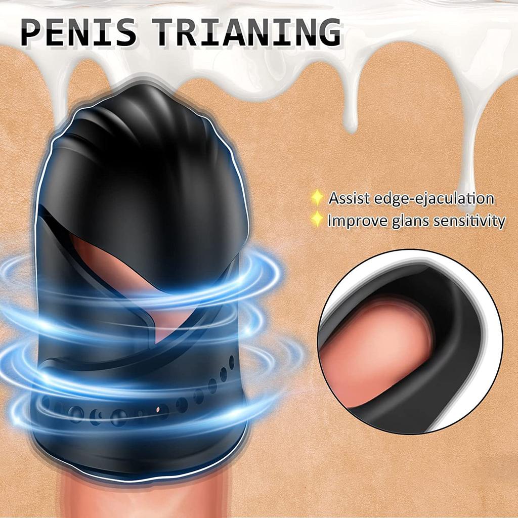 Adjustable Buckle Penis Training Vibrator Male Masturbator Male Glans Stimulating Ejaculation Training Adult Toys Men Pleasure Prolong Endurance