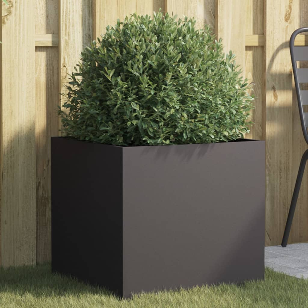 vidaXL Pflanzkübel Schwarz 49x47x46 cm Stahl schwarz