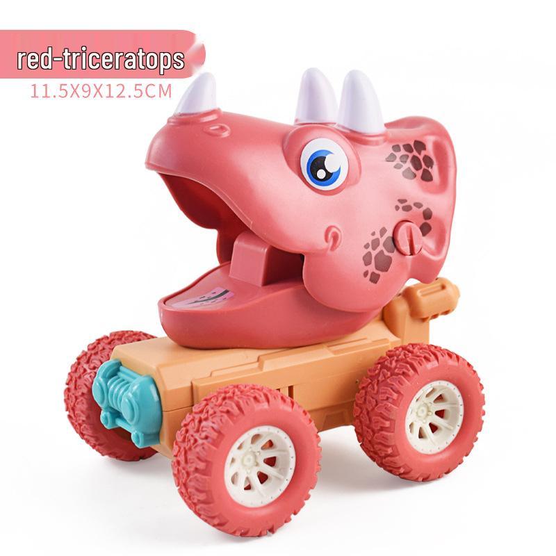 Cross-Border Cute Dinosaur Pull-Back Toy Car for Kids - Press-and-Go Inertia Vehicle