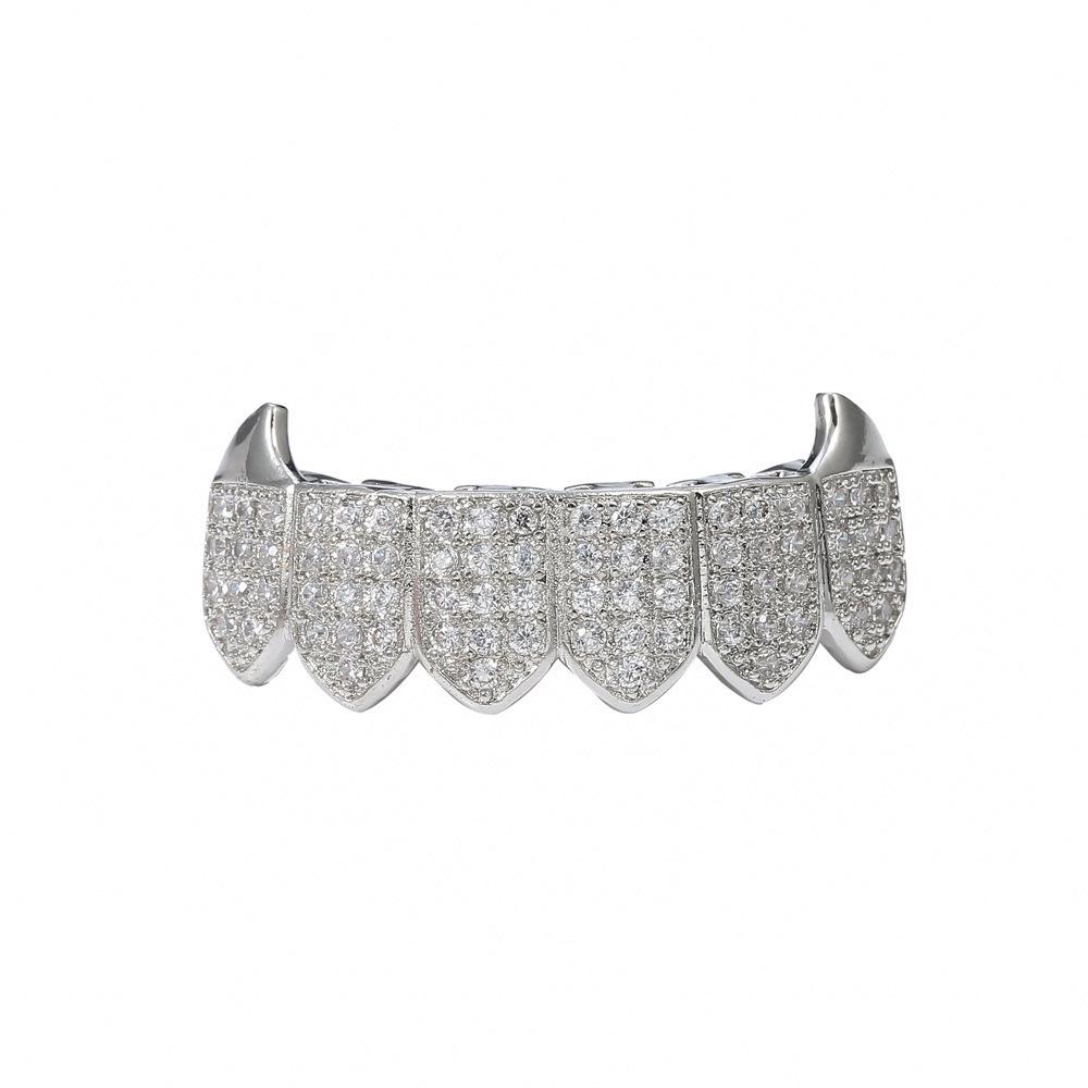 Colorful Zirconia Gold Hip Hop Tooth Ornaments for Halloween